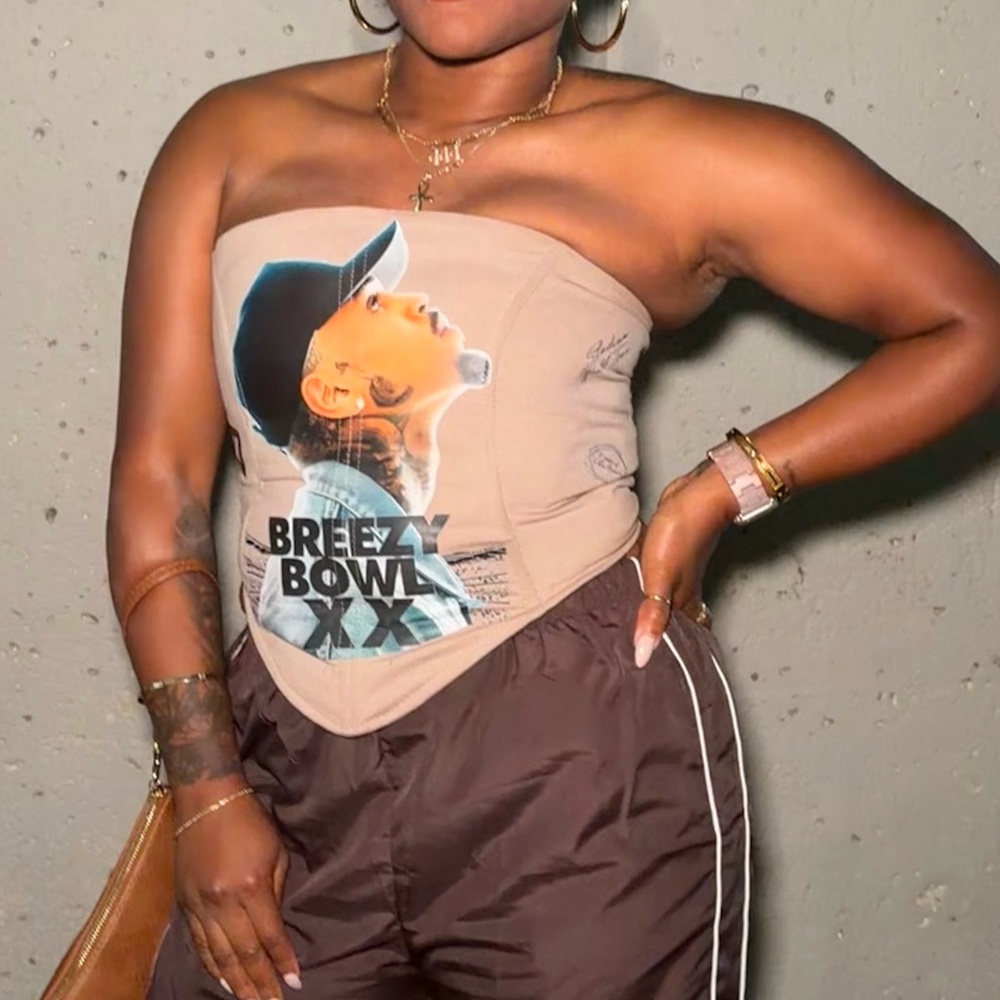 Custom Chris Brown Breezy bowl corset size MD